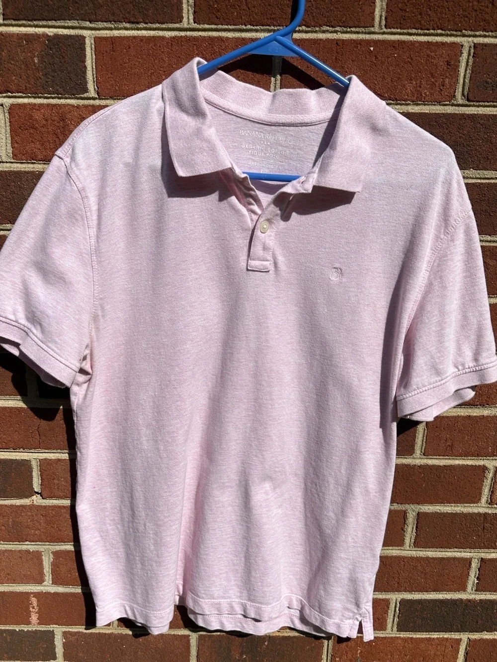 Banana Republic Men’s Large Pink Organic Cotton Pique Polo Shirt